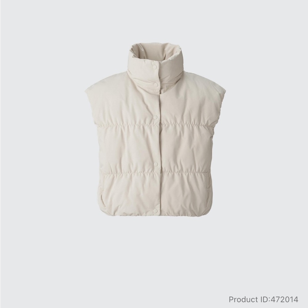 NWT Uniqlo C Women's Off-White Down Crop Puffer Vest XS